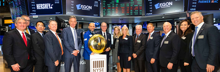 Aegon celebrates 30 years on the New York Stock Exchange with bell ceremony