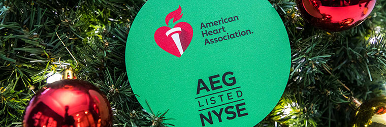 We show support for the American Heart Association at NYSE's 99th Annual Tree Lighting celebrations