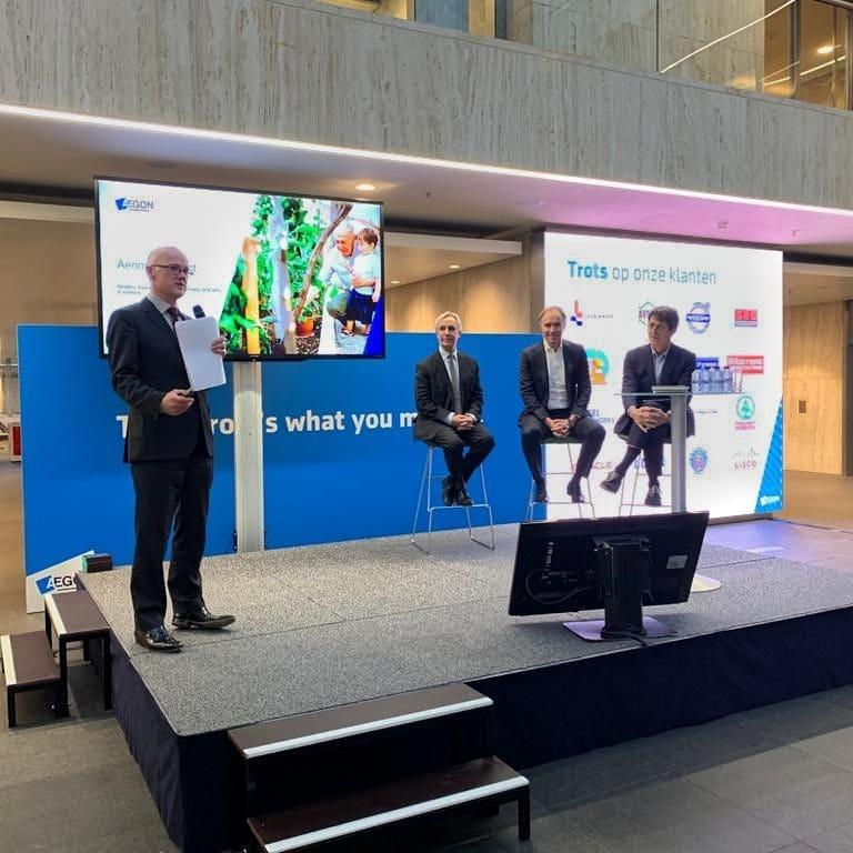 L-R: ACRL's Mike Mansfield; Michael Hodin of the GCOA; Wim Hekstra, COO of Aegon The Netherlands and John Beard, the former Director of Aging and Life Course for the World Health Organization