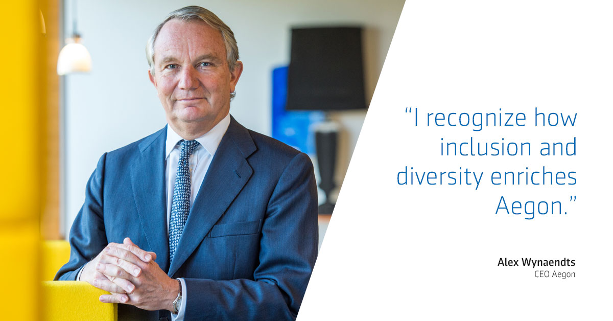 "As CEO of Aegon, I recognize how inclusion and diversity enriches Aegon," said Aegon CEO Alex Wynaendts.