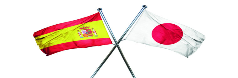 Spanish and Japanese flags