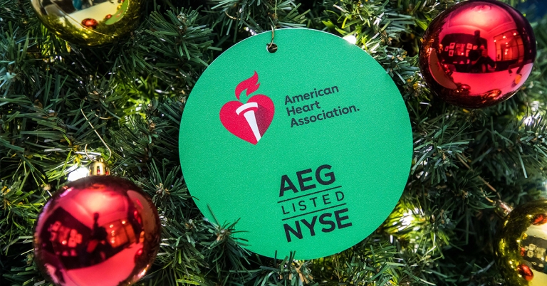 We show support for the American Heart Association at NYSE's 99th Annual Tree Lighting celebrations
