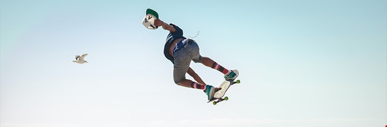 Skateboarder in the air