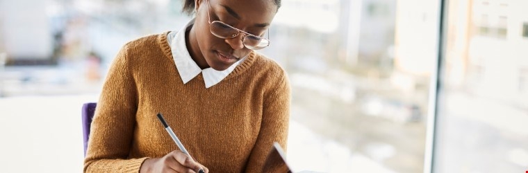 Lady writing