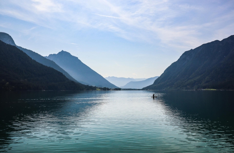 Scenic mountain and lake