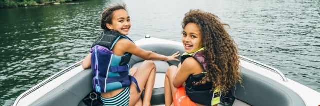 two girls in a boat