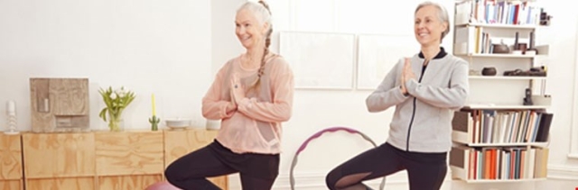 Couple doing yoga