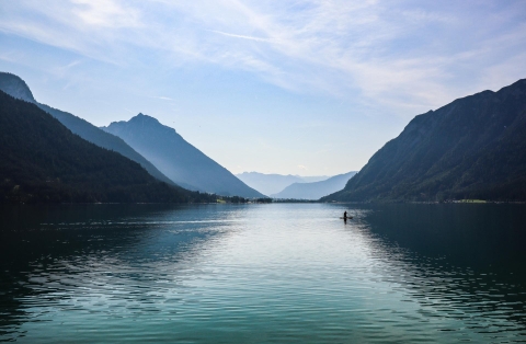 Scenic mountain and lake 